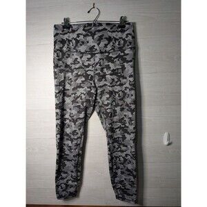 Spyder Active Women XL Leggings Grey Black Camo Camouflage Athletic Yoga Pants
